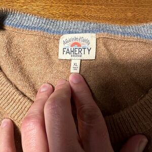 Faherty Camel Knit Sweater